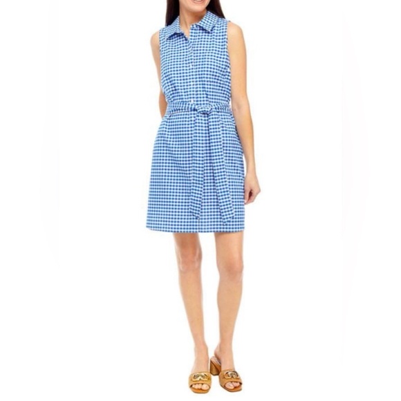 LIKE NEW Crown & Ivy Blue Gingham Dress - Picture 3 of 9